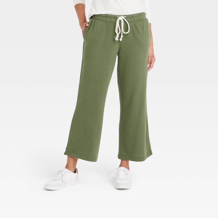 Women's High-rise Knit Flare Pull-on Pants - Universal Thread Green