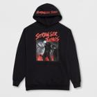 Men's Short Sleeve Stranger Things Dustin & Steve Hooded Pullover Sweatshirt - Black Basin