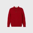 Boys' Holiday Striped Mock Neck Sweater - Cat & Jack Red