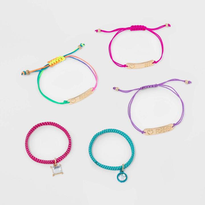 Girls' 5pk Bff Mixed Bracelet Set - Cat & Jack,