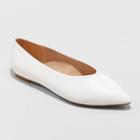 Target Women's Camille High Vamp Pointed Toe Ballet Flats - A New Day White