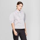 Women's Short Sleeve Utility Snap Front Blouse - Prologue Lilac (purple)