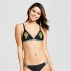 Women's Embellished Applique Triangle Bikini Top - Xhilaration Black