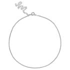 Distributed By Target Women's Sparkle Chain Choker Necklace With 4 Inch Extender In Sterling Silver -gray
