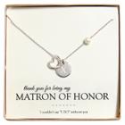 Cathy's Concepts Monogram Matron Of Honor Open Heart Charm Party Necklace - X,