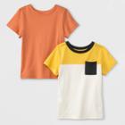 Toddler Boys' 2pk Short Sleeve Jersey Keep The Future Bright T-shirt - Cat & Jack Orange/yellow/white