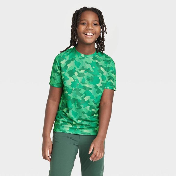 Boys' Athletic Printed T-shirt - All In Motion Green