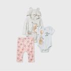 Disney Baby Girls' 3pk Winnie The Pooh Long Sleeve Bodysuit - Gray Newborn