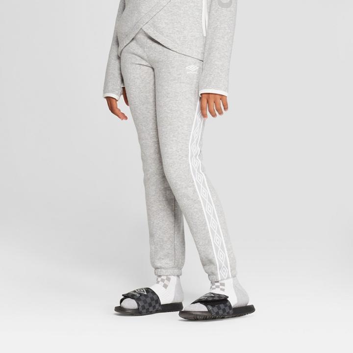 Umbro Girls' Double Diamond Fleece Jogger Pants - Heather Grey