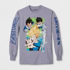 Men's Long Sleeve Dragon Ball Z Graphic T-shirt - Gray