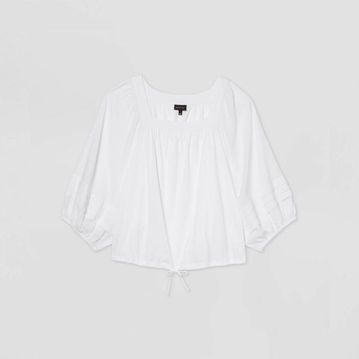 Women's Plus Size Raglan Long Sleeve Blouse - Who What Wear White