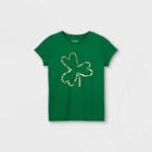 Girls' Shamrock Graphic Short Sleeve T-shirt - Cat & Jack Dark Green