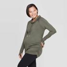 Maternity Long Sleeve Cowl Neck Sweatshirt - Isabel Maternity By Ingrid & Isabel Olive Xxl, Women's, Green