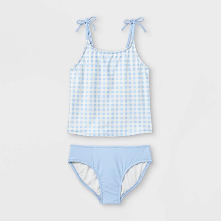 Girls' Gingham Tankini Set - Cat & Jack Blue