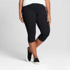 Women's Plus Size Capri Leggings - Ava & Viv Black X