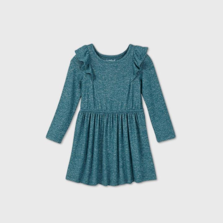 Toddler Girls' Long Sleeve Cozy Dress - Cat & Jack Green