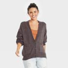 Women's Button-front Grandpa Cardigan - Universal Thread Navy