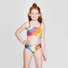 Girls' Tie Dye Splash Bikini Set - Art Class Black