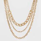 Mixed Chunky Link Layered Necklace - Universal Thread Gold