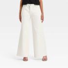 Women's High-rise Wide Leg Jeans - A New Day White