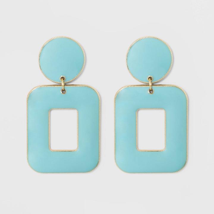 Sugarfix By Baublebar Rectangular Mod Drop Earrings - Aqua, Girl's