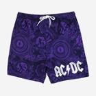 Ac/dc Men's 7 Elastic Waist Printed Swim Shorts - Dark Purple