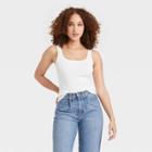 Women's Square Neck Tank Top - A New Day White