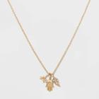 Target Hamsa And Wing And Leaf Charm Short Necklace - Gold