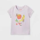 Toddler Girls' 'abc' Glitter Fruit Graphic T-shirt - Cat & Jack Violet