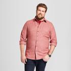 Men's Big & Tall Long Sleeve Heavyweight Flannel Button-down Shirt - Goodfellow & Co Crisp Berry