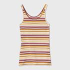Women's Striped Slim Fit Any Day Tank Top - A New Day White/red/yellow