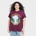 National Park Foundation Women's Plus Size Yellowstone Hot Springs Short Sleeve Graphic T-shirt - Purple