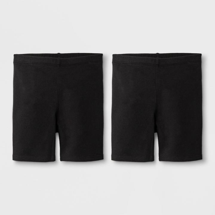 Toddler Girls' Adaptive 2pk Bike Shorts - Cat & Jack Black