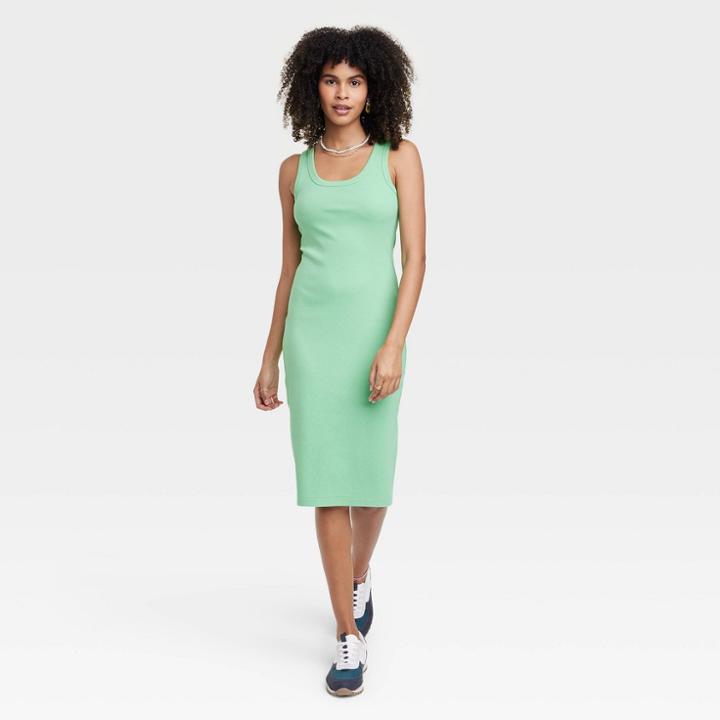 Women's Ribbed Tank Dress - Universal Thread Green