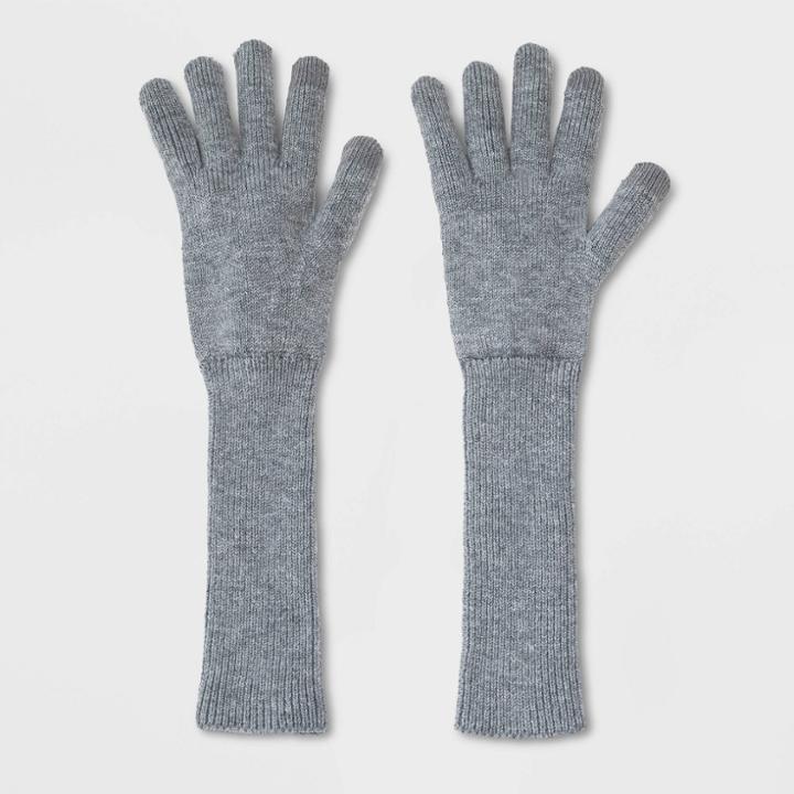 Women's Lightweight Long Knit Gloves - A New Day Gray