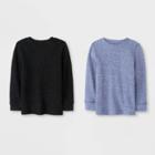 Toddler Boys' Long Sleeve 2pk Thermal T-shirts - Cat & Jack Heather Navy/black 2t, Boy's, Blue