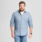 Men's Big & Tall Long Sleeve Heavyweight Flannel Button-down Shirt - Goodfellow & Co Image Blue
