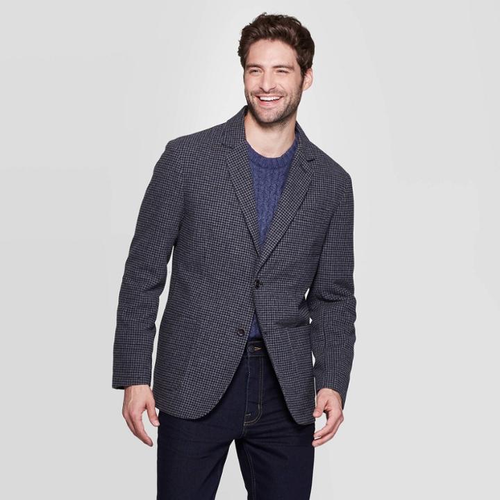 Men's Checked Standard Fit Long Sleeve Kenwood Blazer - Goodfellow & Co 2xl, Men's,