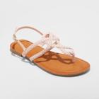 Women's Jana Braided Wide Width Thong Ankle Strap Sandal - Universal Thread Pink 8w,
