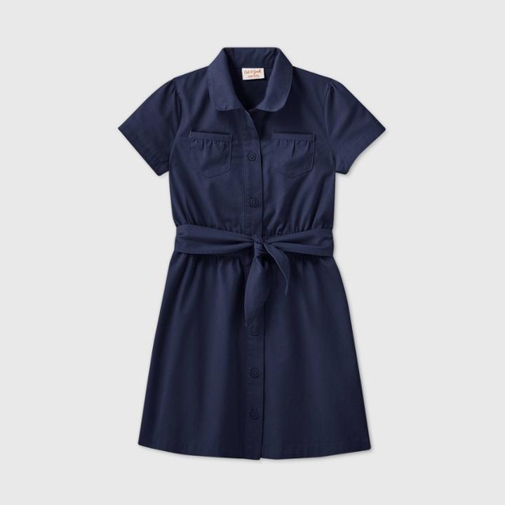 Girls' Short Sleeve Uniform Safari Dress - Cat & Jack Navy