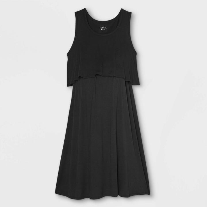 Sleeveless Double Layer Nursing Maternity Dress - Isabel Maternity By Ingrid & Isabel Black