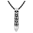 Men's Crucible Stainless Steel Skull Capsule Bullet Pendant Necklace - Silver/black