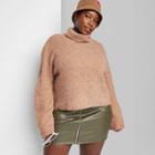 Women's Plus Size Cropped Turtleneck Pullover Sweater - Wild Fable