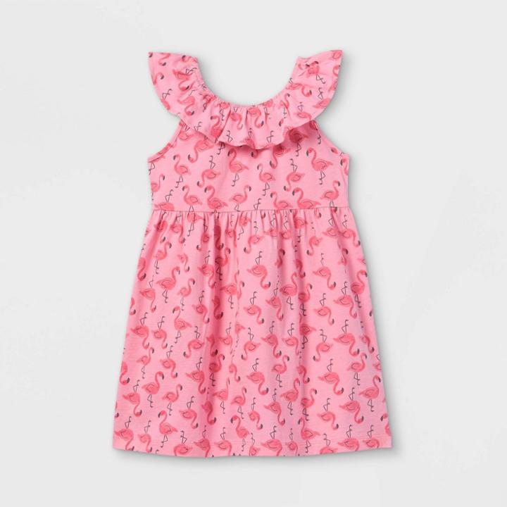 Toddler Girls' Flamingo Ruffle Tank Dress - Just One You Made By Carter's Pink