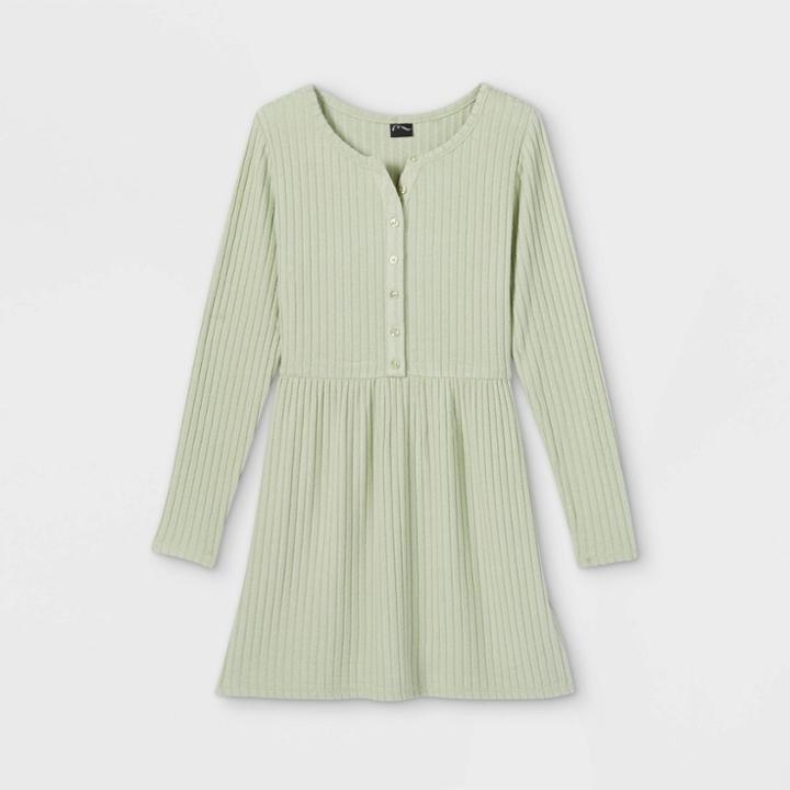 Girls' Cozy Henley Dress - Art Class