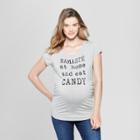 Maternity Short Sleeve Namaste At Home And Eat Candy T-shirt - Grayson Threads - Gray