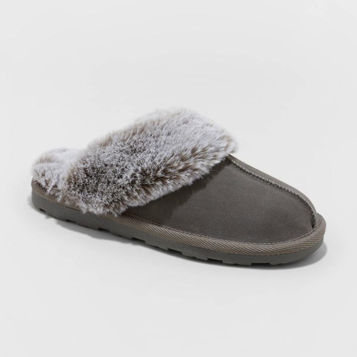 Women's Chandra Genuine Suede Scuff Slide Slippers - Stars Above Gray