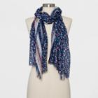 Collection Xiix Women's Floral Print Oblong Scarf - Navy (blue)