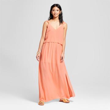 Women's Maxi Dress - Needlework Coral