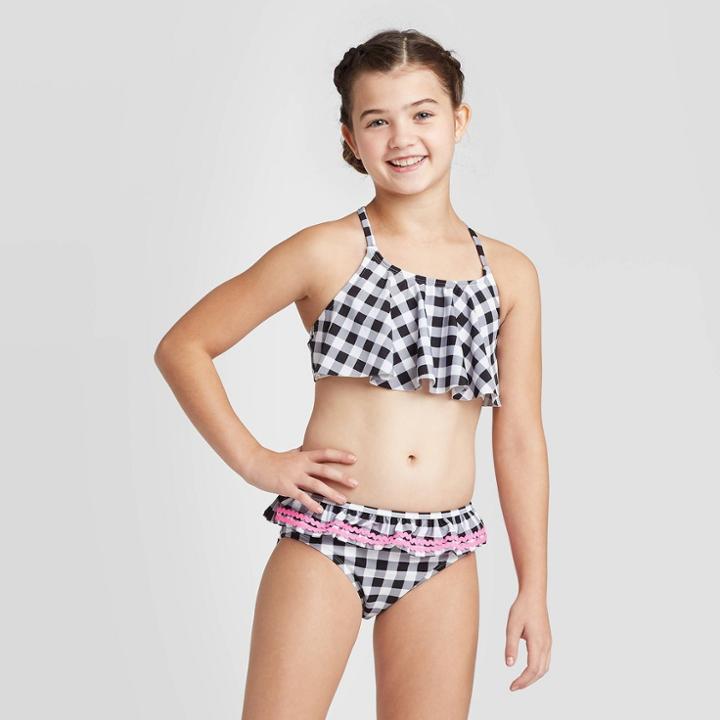 Girls' Gingham Love Bikini Set - Cat & Jack Black